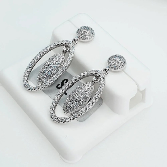 "925 Sterling Silver Cubic Zirconia Earrings, UU1P6A6110 - Picture 7 of 9